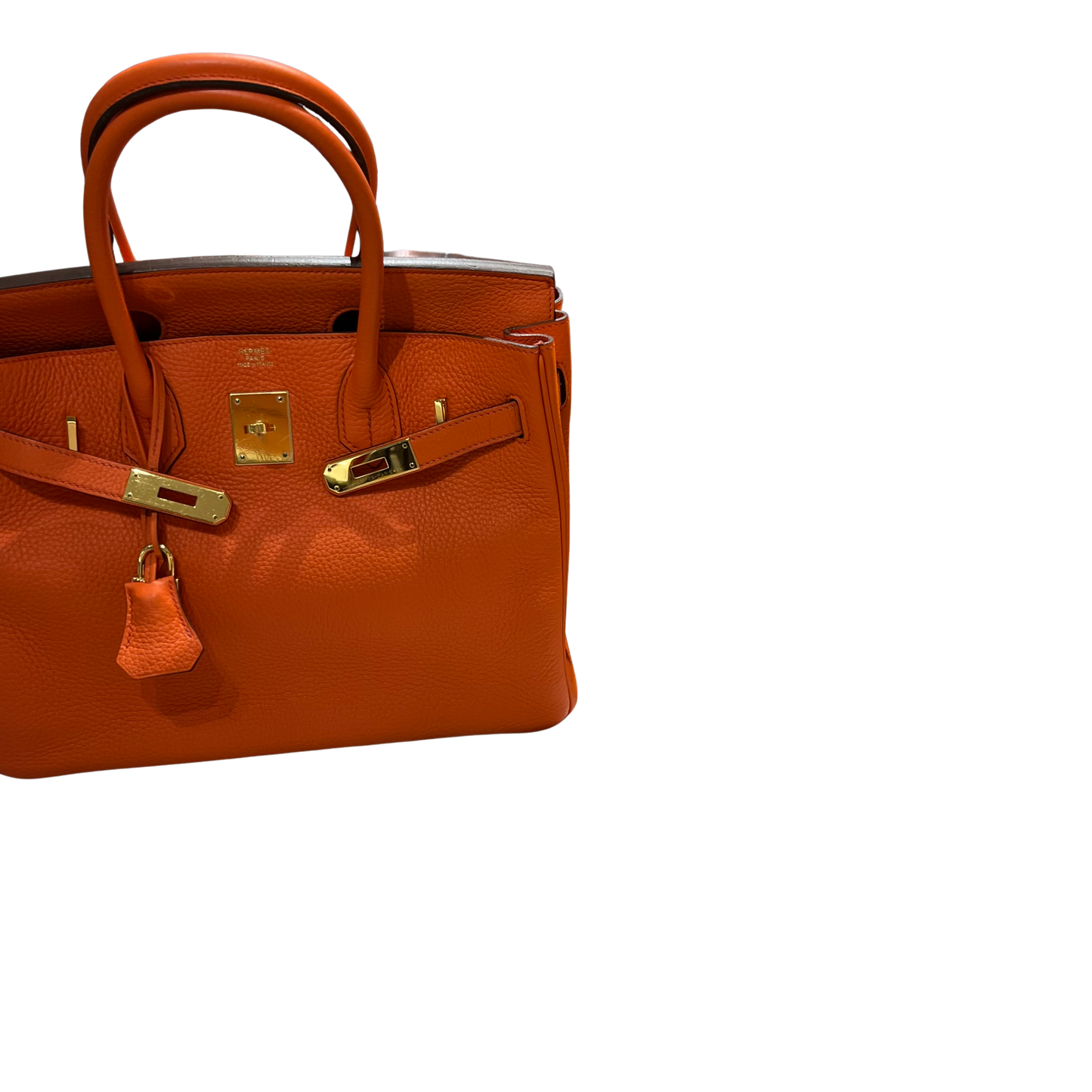 Used HERMES Togo Birkin Handbag Orange