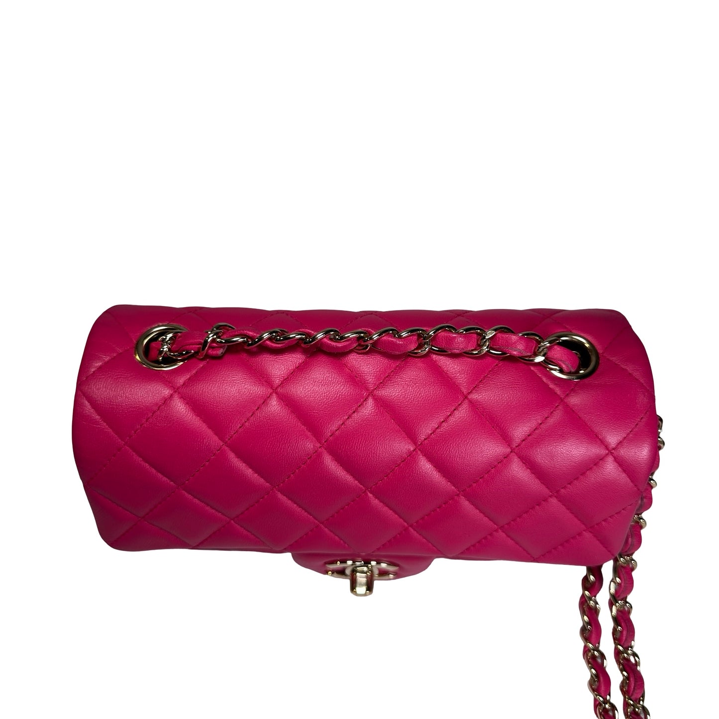 Used CHANEL Mini Classic Flap Two Way Shoulder Bag Pink GHW