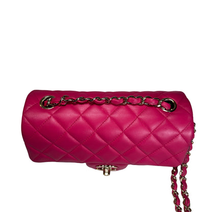 Used CHANEL Mini Classic Flap Two Way Shoulder Bag Pink GHW