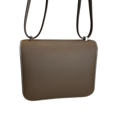 Brand New HERMES Epsom Mini Constance Shoulder Bag Etoupe PHW