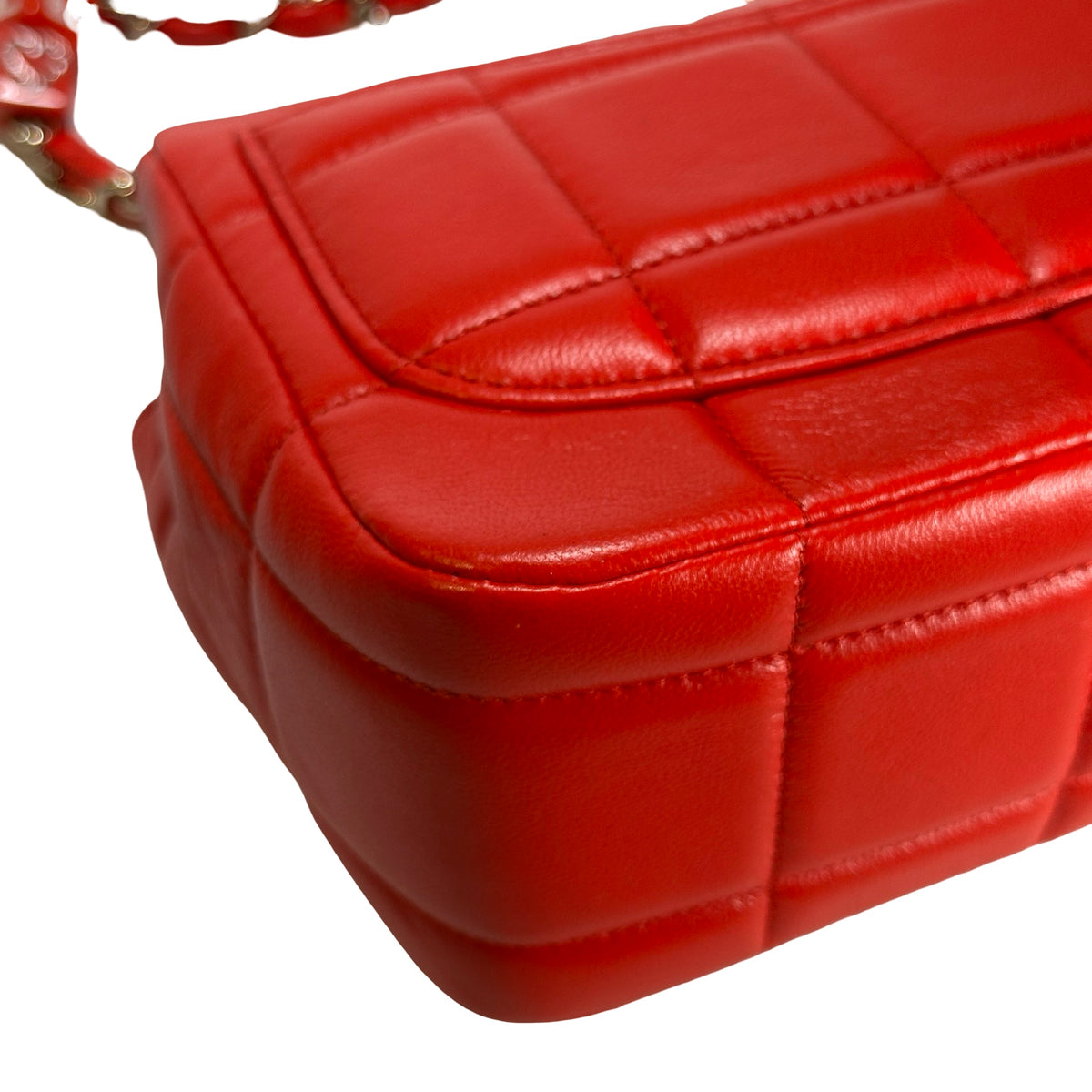 Used CHANEL Mini Flap 17cm Cross body bag Red PHW