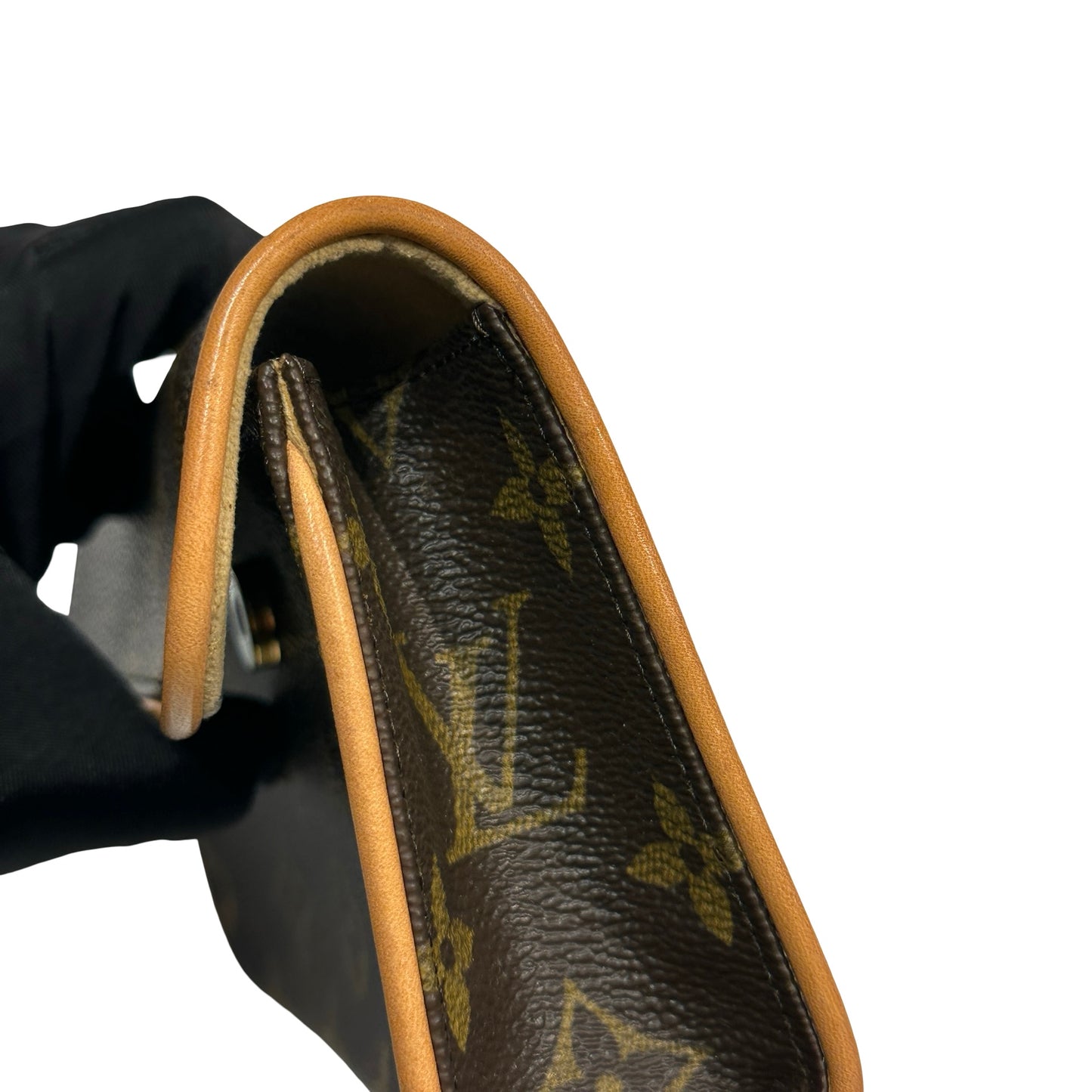 Used LOUIS VUITTON Monogram Canvas Pochette Florentine Belt bag Brown