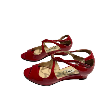 JIMMY CHOO PATENT SANDAL HEELS [3001113]