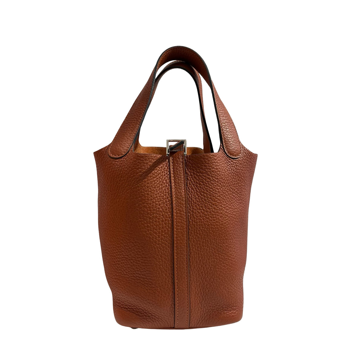 Used HERMES Picotin 18 Bucket Bag Brown PHW