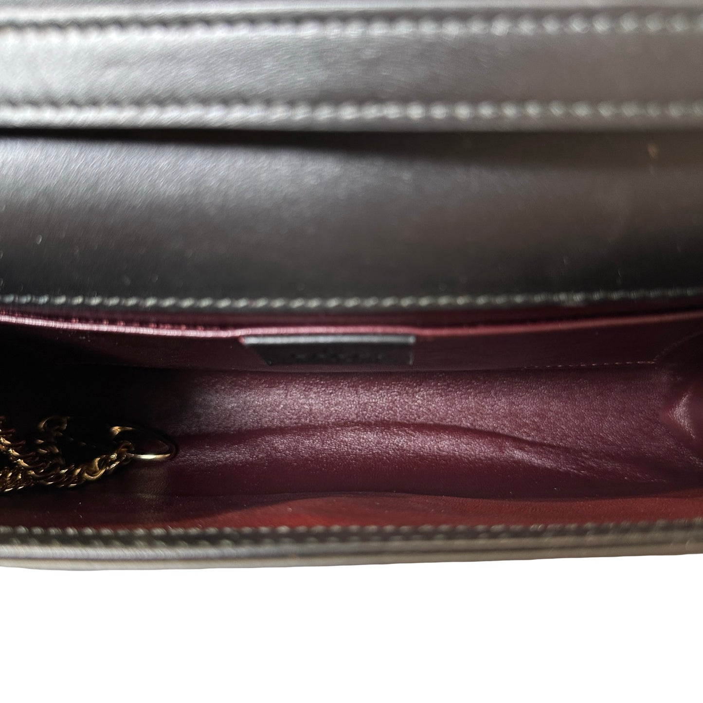 GUCCI Leather Zumi Shoulder Bag Black