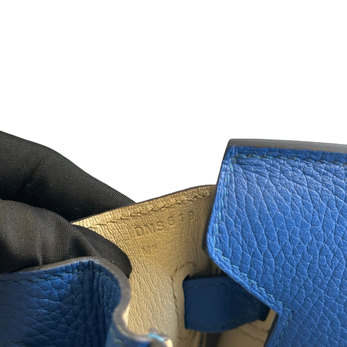 Used HERMES Togo Birkin 30 Handbag Blue PHW