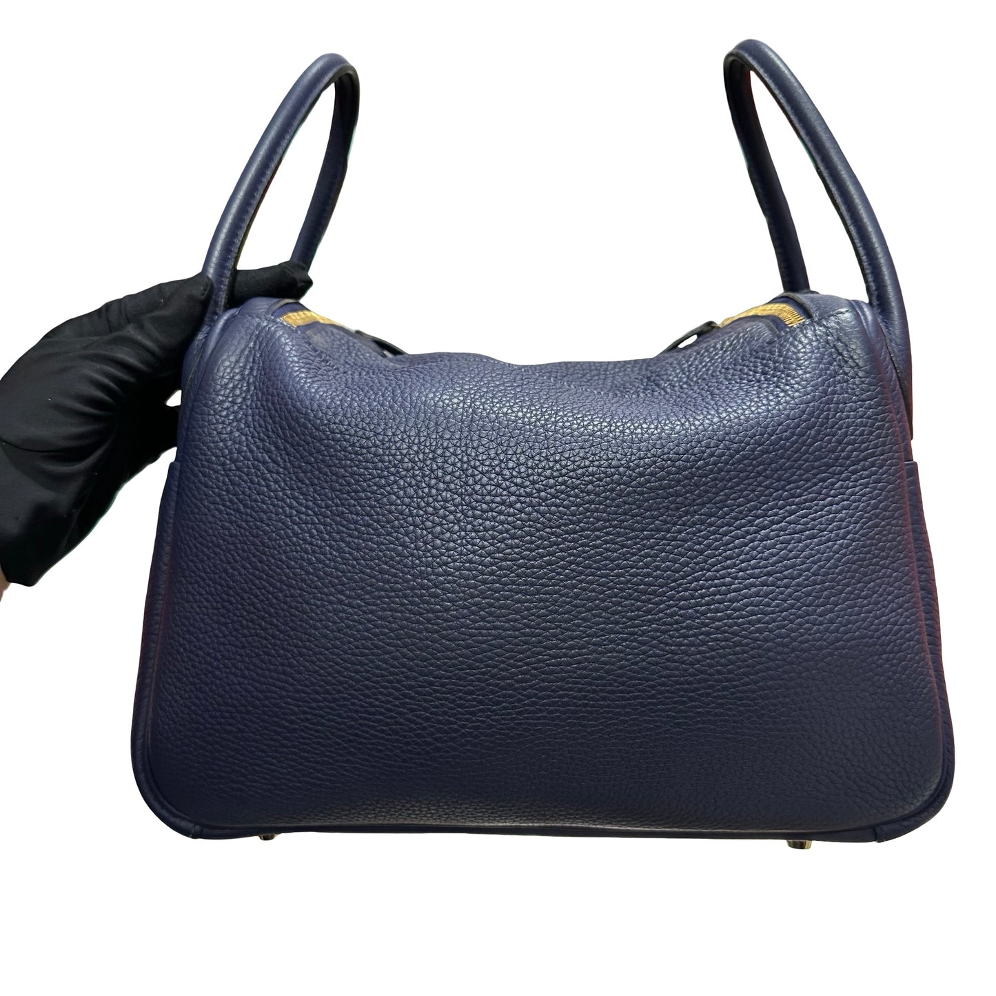 Used HERMÈS Lindy 30 Shoulder Bag Navy Blue GHW