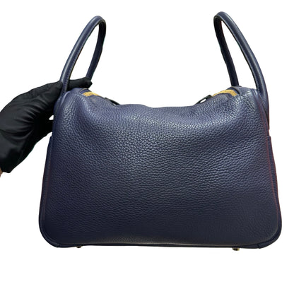 Used HERMÈS Lindy 30 Shoulder Bag Navy Blue GHW