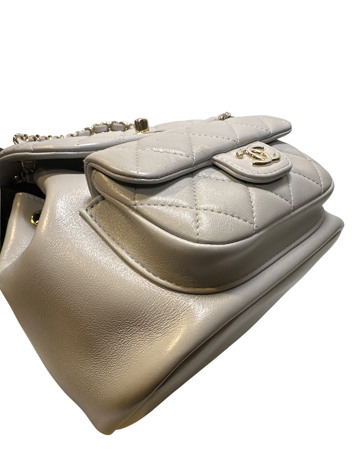 Used CHANEL Duma small Backpack (Rucksack) Grey GHW