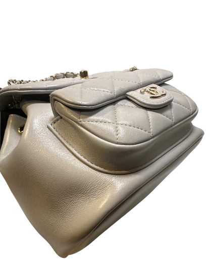 Used CHANEL Duma small Backpack (Rucksack) Grey GHW
