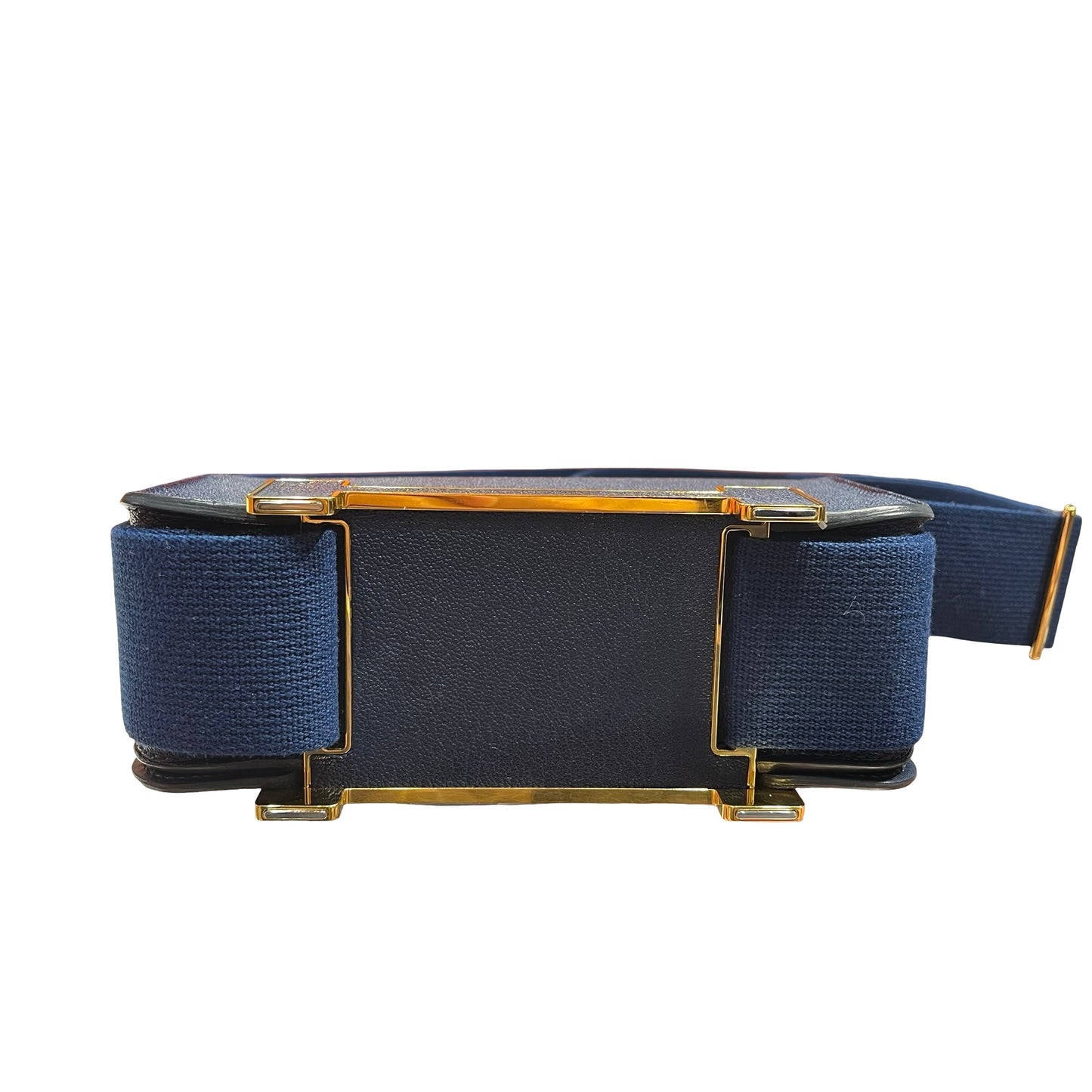 Used HERMÈS Geta Shoulder Bag Navy Blue GHW