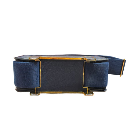 Used HERMÈS Geta Shoulder Bag Navy Blue GHW
