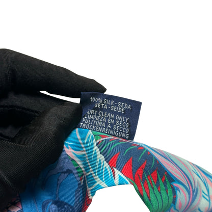 Used HERMES Silk Twilly Red Blue
