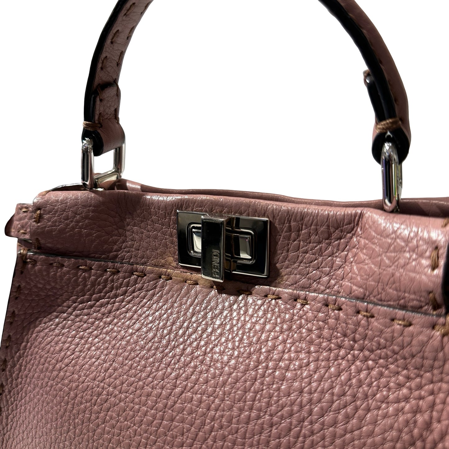 Used Fendi Peekaboo mini Shoulder Bag PHW Pink