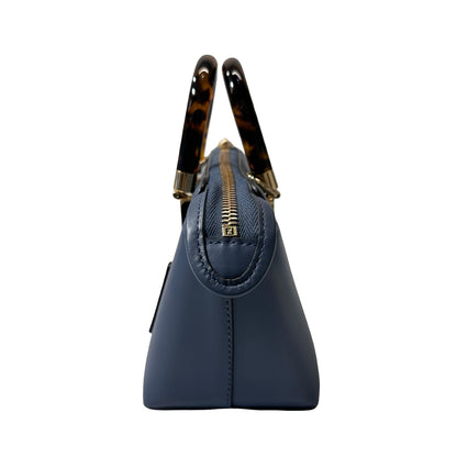 Used FENDI Leather By The Way Handbag Blue GHW