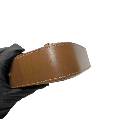 Used GUCCI GG CANVAS PVC Horsebit 1955 mini shoulder Shoulder Bag Brown GHW