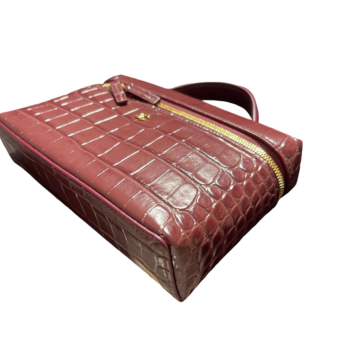 Brand New CHANEL Crocodile Embossed Vanity Case Vanity case Burgundy