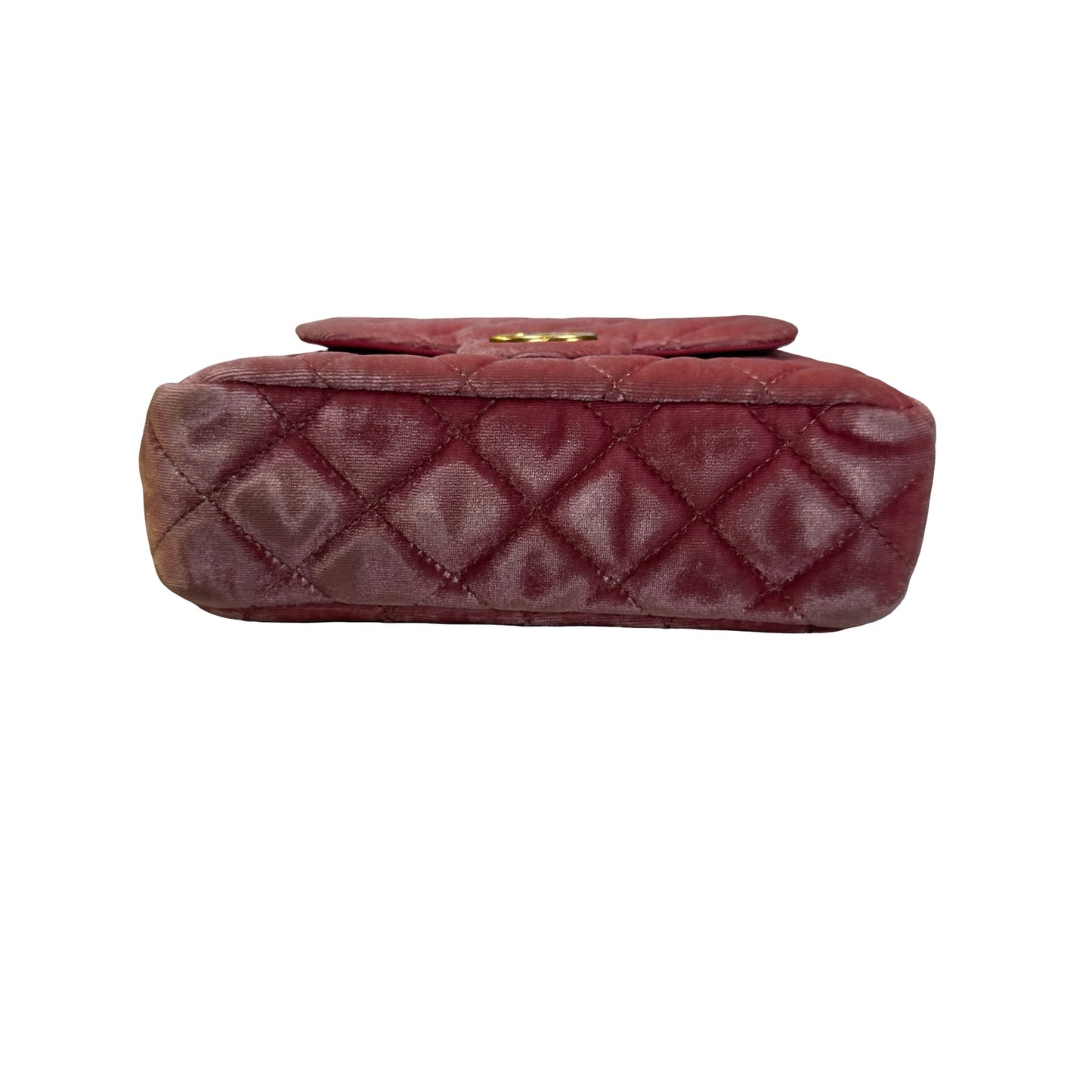 Used CHANEL Quilted Velvet Small Hobo Bag Hobo Bag Pink GHW