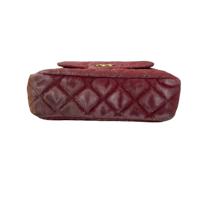 Used CHANEL Quilted Velvet Small Hobo Bag Hobo Bag Pink GHW