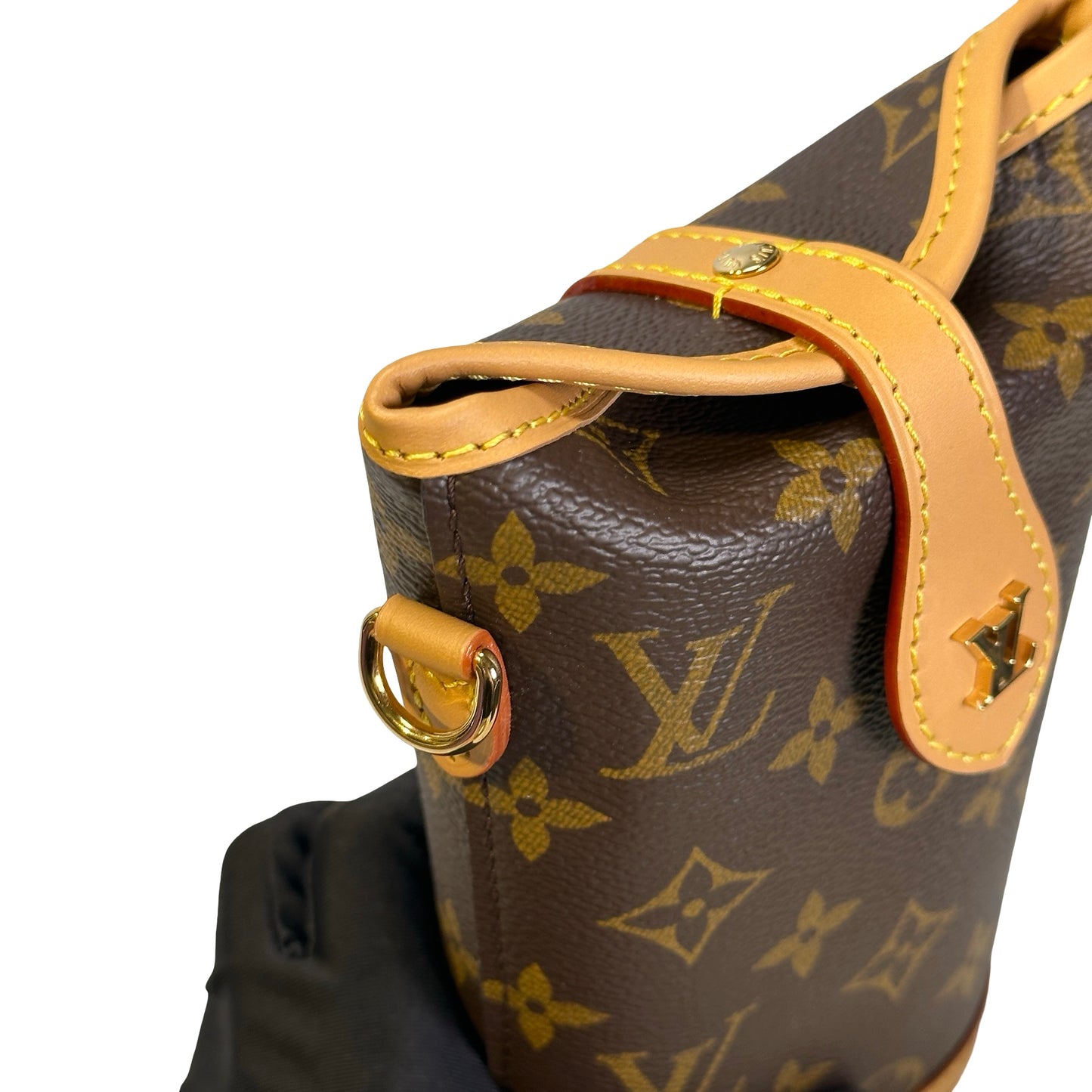 Used LOUIS VUITTON Monogram Coated Canvas Fold Me Pouch Fold Me Bag Brown Beige