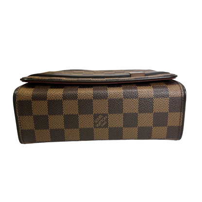 Used LOUIS VUITTON Damier Ebene Pochette Ipanema Shoulder Bag Brown