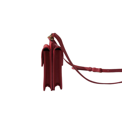 Used BURBERRY Calfskin Leather Cross body Cross Body Bag Red GHW