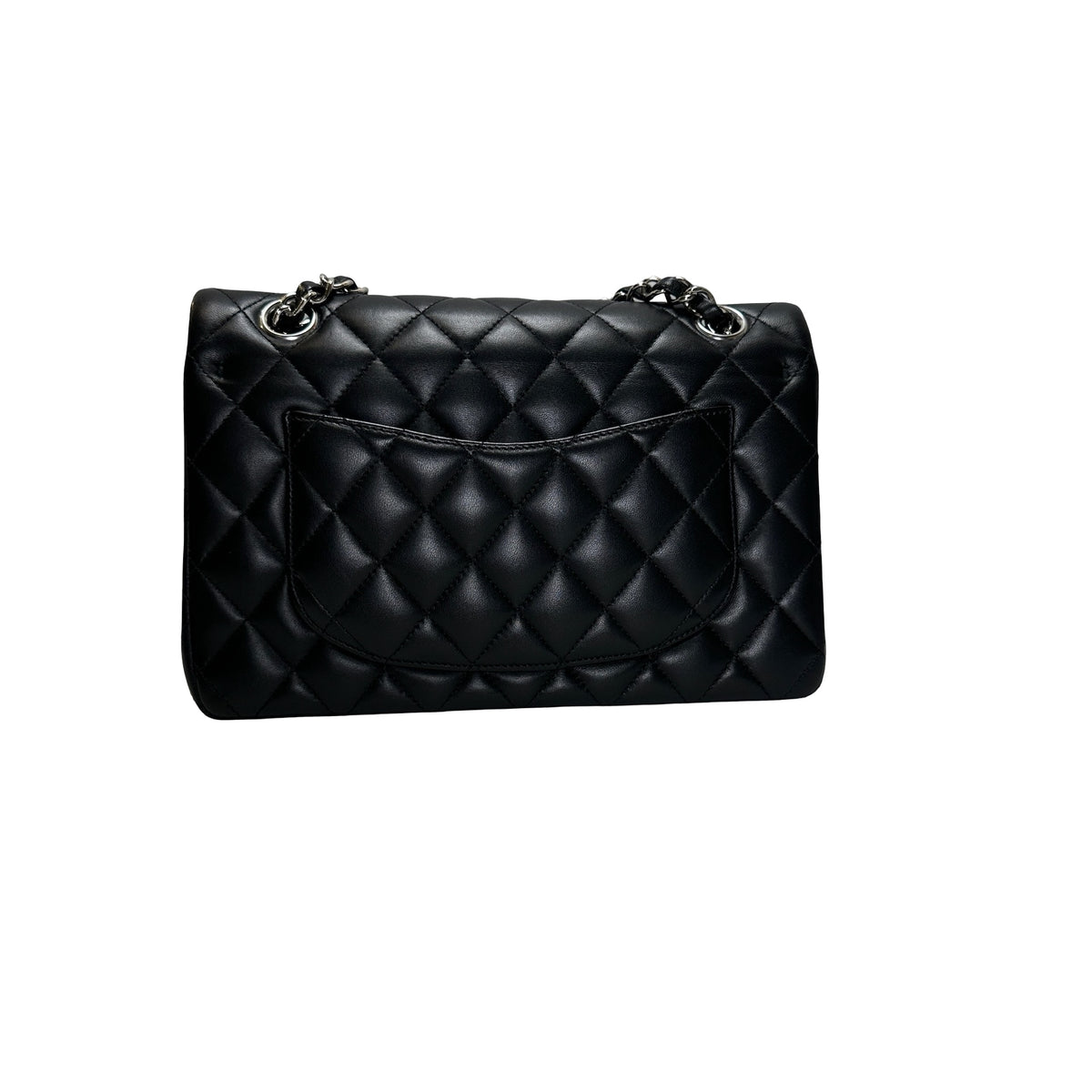 Used CHANEL Lambskin CF Crossbody Bag Black PHW