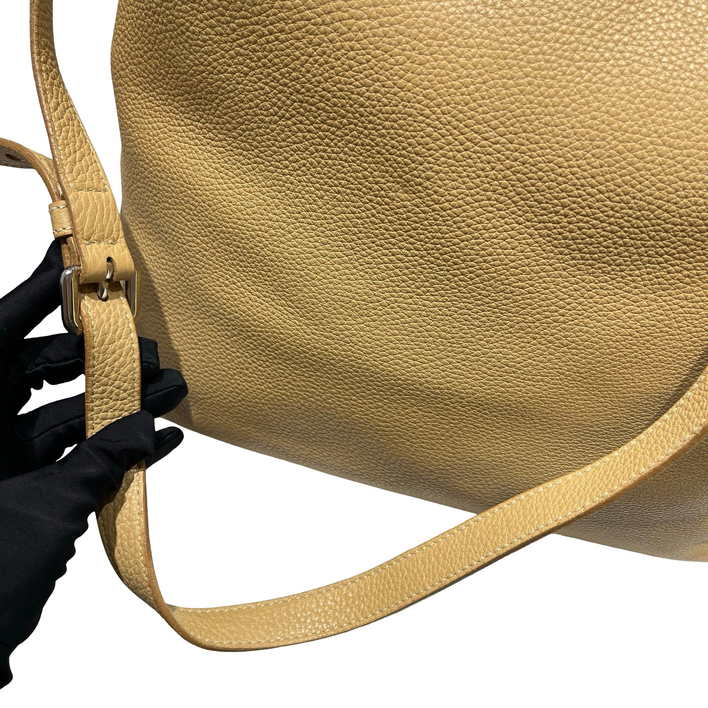 Used PRADA Tote Bag PHW Beige Blue