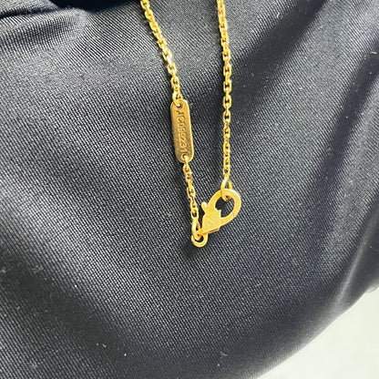 Used VAN CLEEF & ARPELS Carnelian Yellow Gold Vintage Alhambra Pendant Necklace Red Gold