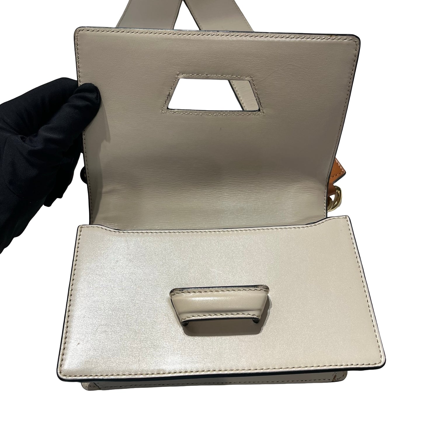 Used LOEWE Barcelona mini Cross Body Bag Beige GHW