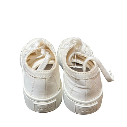 Used PRADA Gabardine Wheel Sneakers Shoes White
