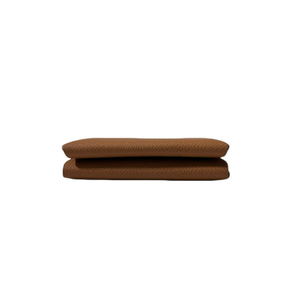 New HERMÈS Calvi Duo Card Holder Brown