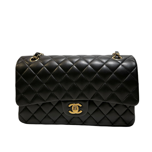 Used CHANEL Lambskin CF25 Shoulder Bag Black