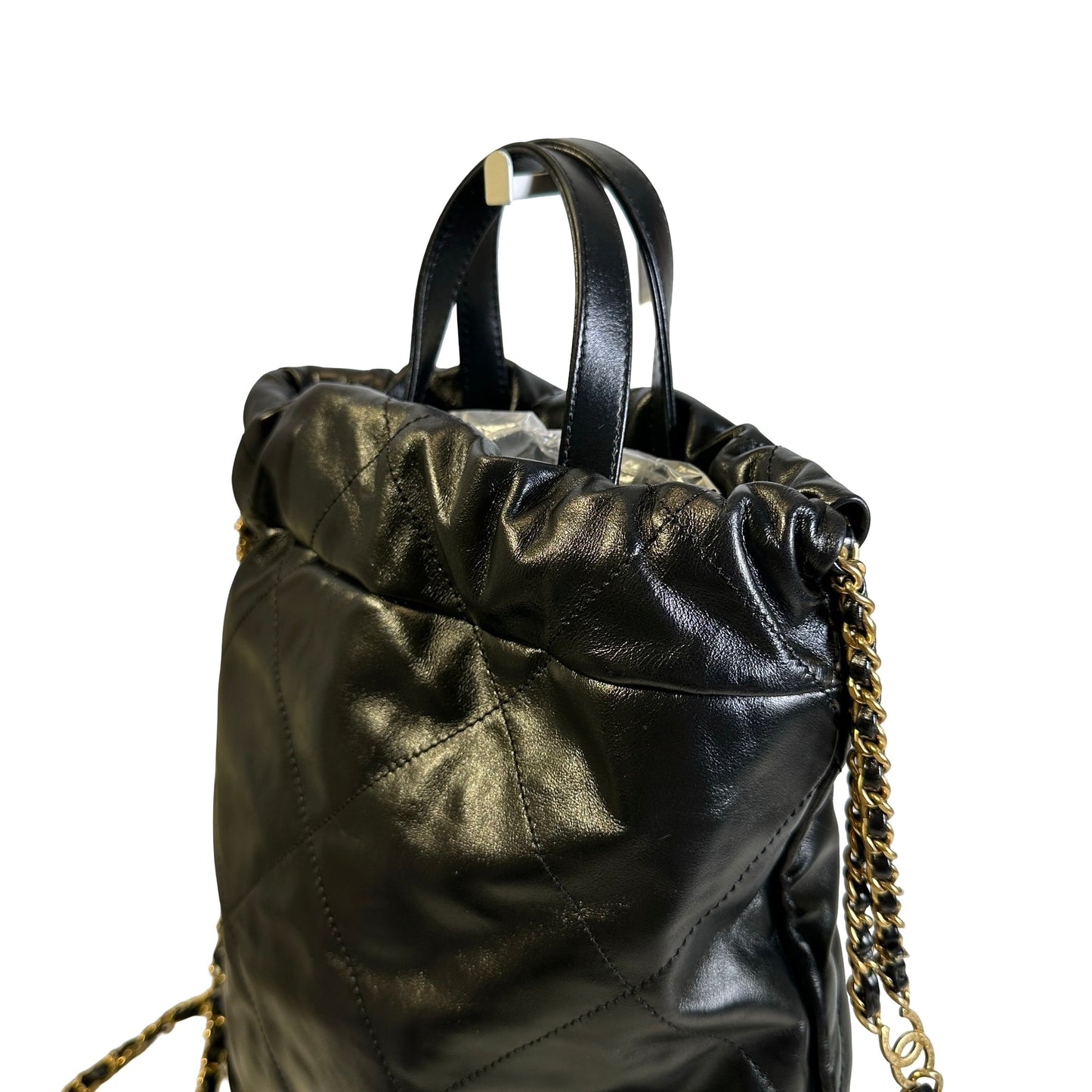 Used CHANEL Quilted Calfskin Chanel 22 Backpack Backpack Black Gold hardware