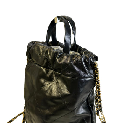 Used CHANEL Quilted Calfskin Chanel 22 Backpack Backpack Black Gold hardware