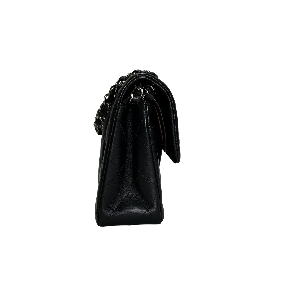 Used CHANEL Lambskin CF Crossbody Bag Black PHW
