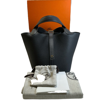 Used HERMES TC Picotin 18 Bucket Bag Grey GHW