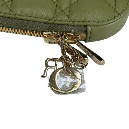 Used DIOR Cannage Cannage Pouch Green GHW