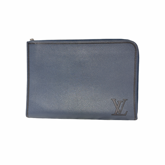 LV CLUTCH NAVY CALFSKIN PHW [3000203]