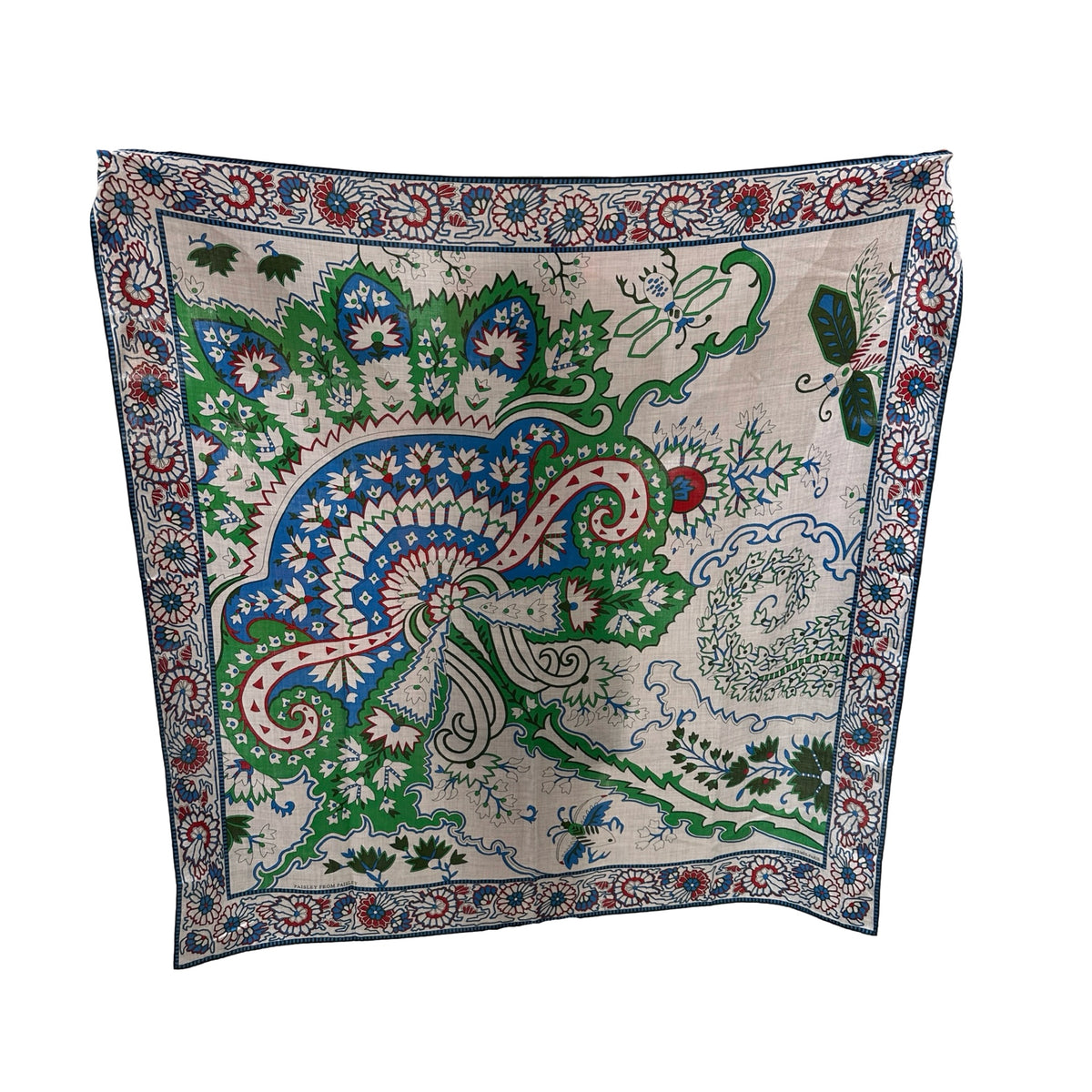 Used HERMES Floral Paisley Paisley from Paisley Scarf White Blue Green Red