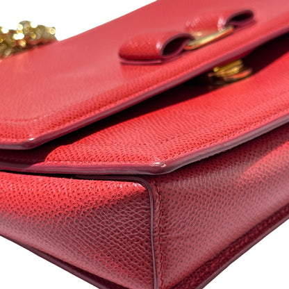 Used FERRAGAMO Shoulder Bag Red GHW