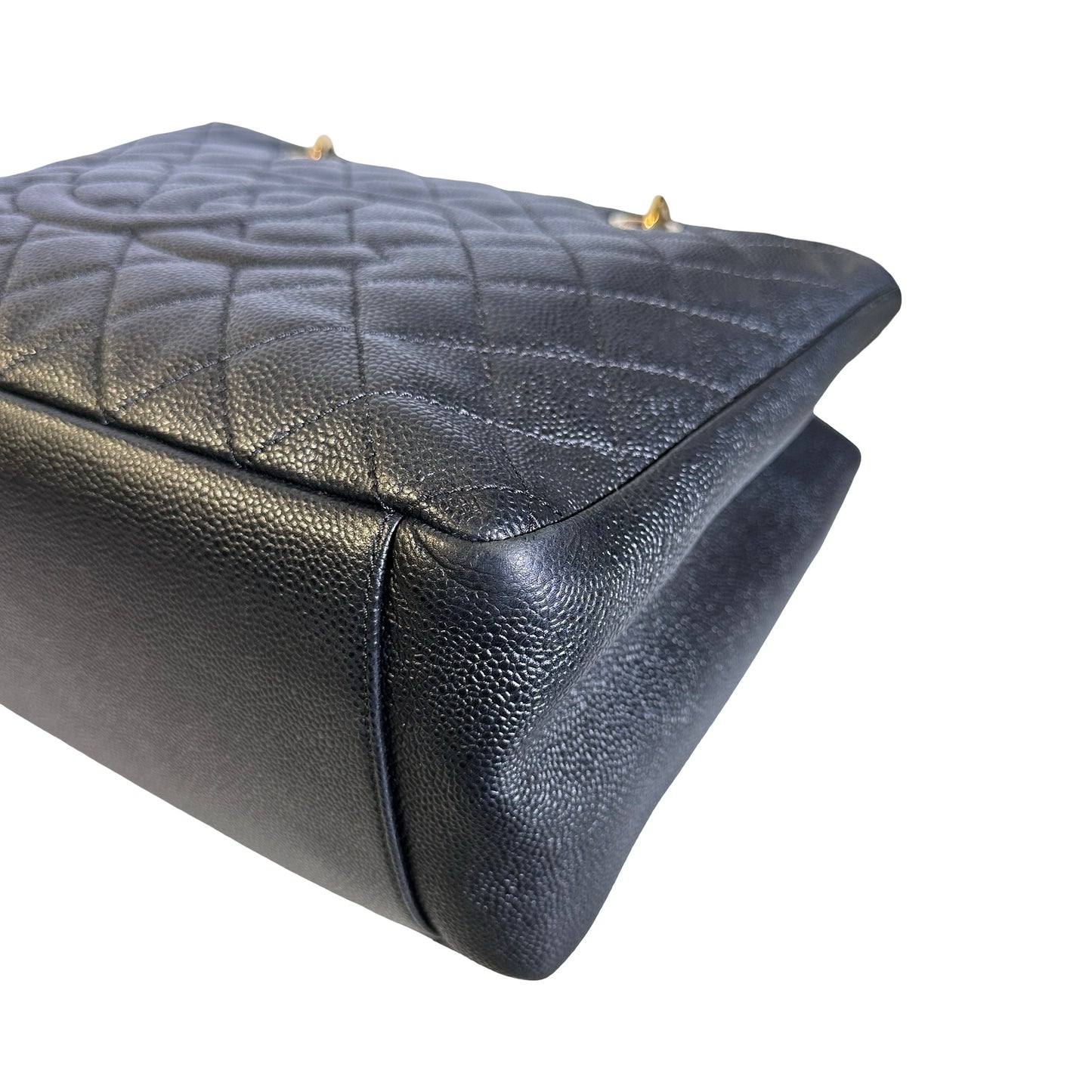 Used Chanel Caviar Leather GST Tote Bag Black GHW