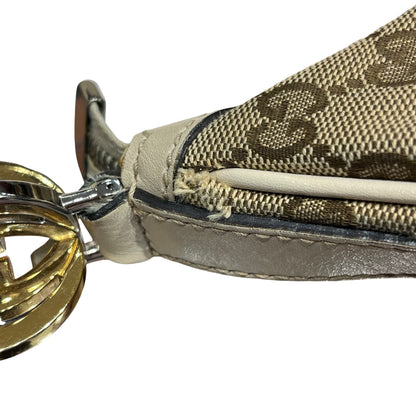 Used GUCCI Monogram Hobo Bag Beige Brown