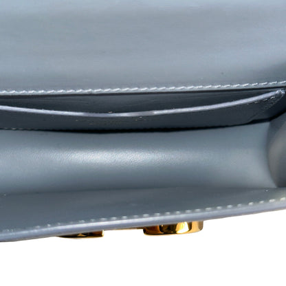Used CHRISTIAN DIOR Calfskin 30 Montaigne Shoulder Bag Grey Blue， GHW