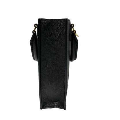 Used LOUIS VUITTON Monogram SAC PLAT Cross Body Bag Black GHW