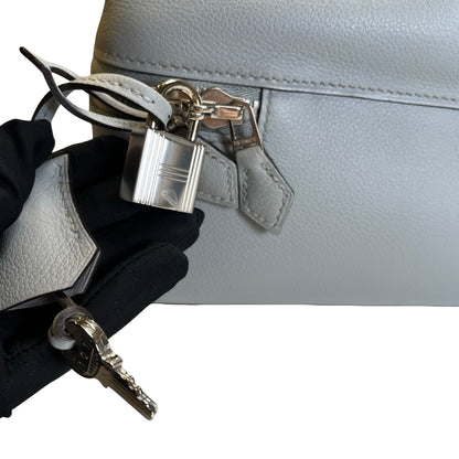 Used HERMES Leather Bolide Secret Handbag Grey