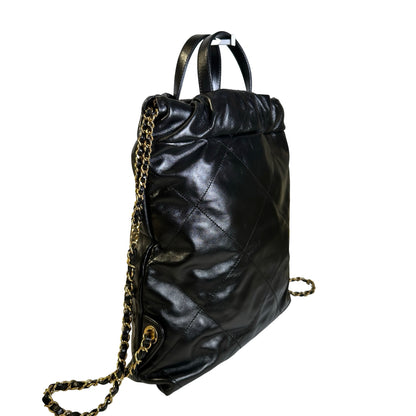 Used CHANEL Quilted Calfskin Chanel 22 Backpack Backpack Black Gold hardware