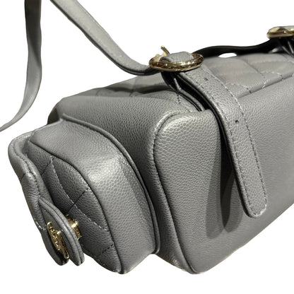 Used CHANEL Caviar Leather Small Duma Backpack Grey GHW