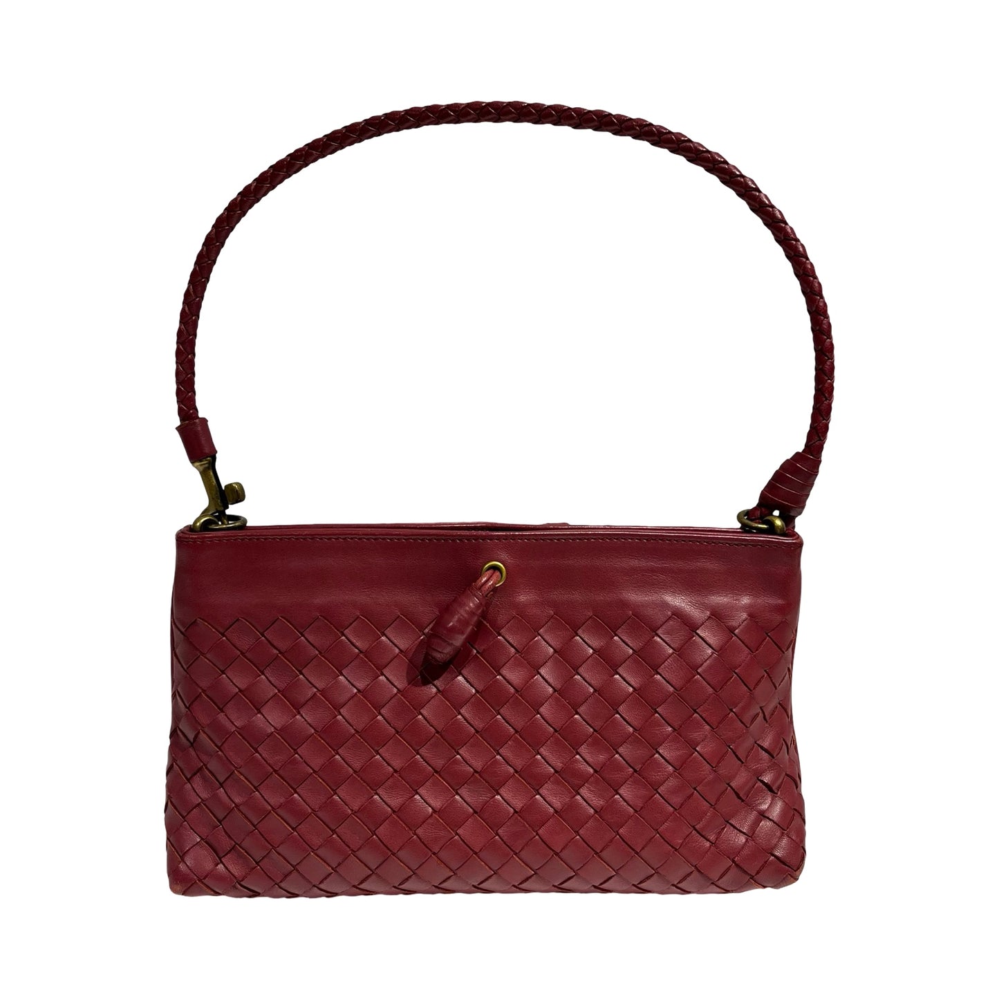 BOTTEGA VENETA RED LEATHER SHOULDER POUCH [3000655]