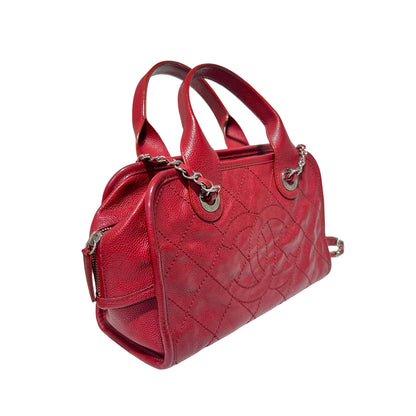 Matelasse Quilted Caviar skin Caviar Bowling Bag Two Way Shoulder Bag [101223]